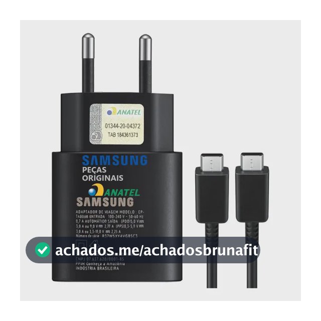 Carregador Original Samsung Turbo S25 S24 S23 S22 S21 25w Br