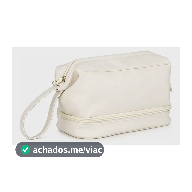 Necessaire Feminina Grande Maquiagem Viagem Organizadora Branco Liso