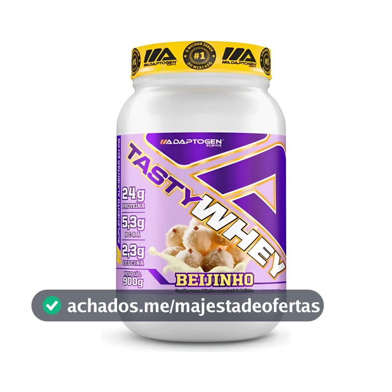 Suplemento Tasty Whey 3w Gourmet Whey Protein Adaptogen Science Pote 900g Sabor Beijinho