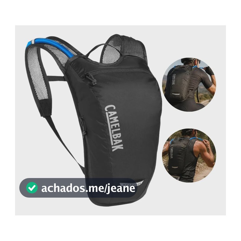 Mochila Hidratação Camelbak 1,5L Hydrobak Light - Preto para Treino Ciclismo Bike e Maratona Corrida Caminhada
