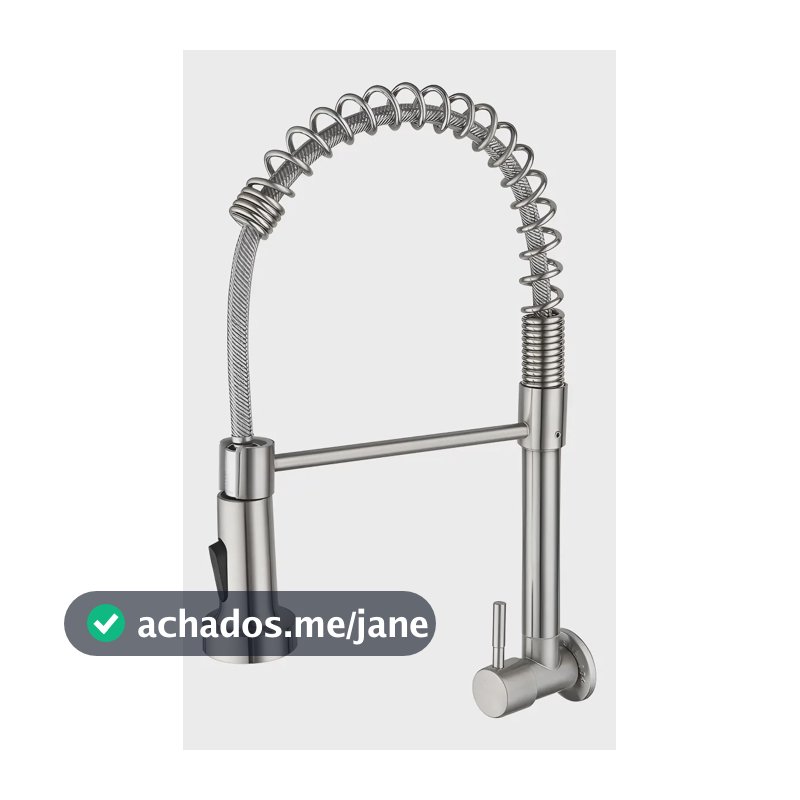 Torneira Pia De Gourmet Para Parede Flexivel Cozinha Aço Inoxidável 304 Escovada