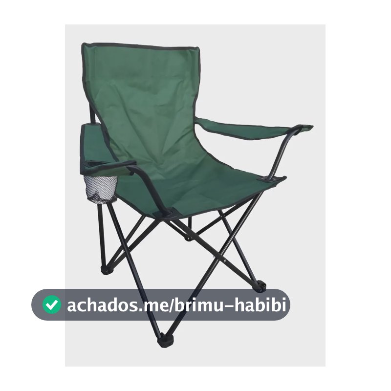 Cadeira Dobrável Resistente Com Bolsa Porta Copos Camping Cor Verde Sweet Studio