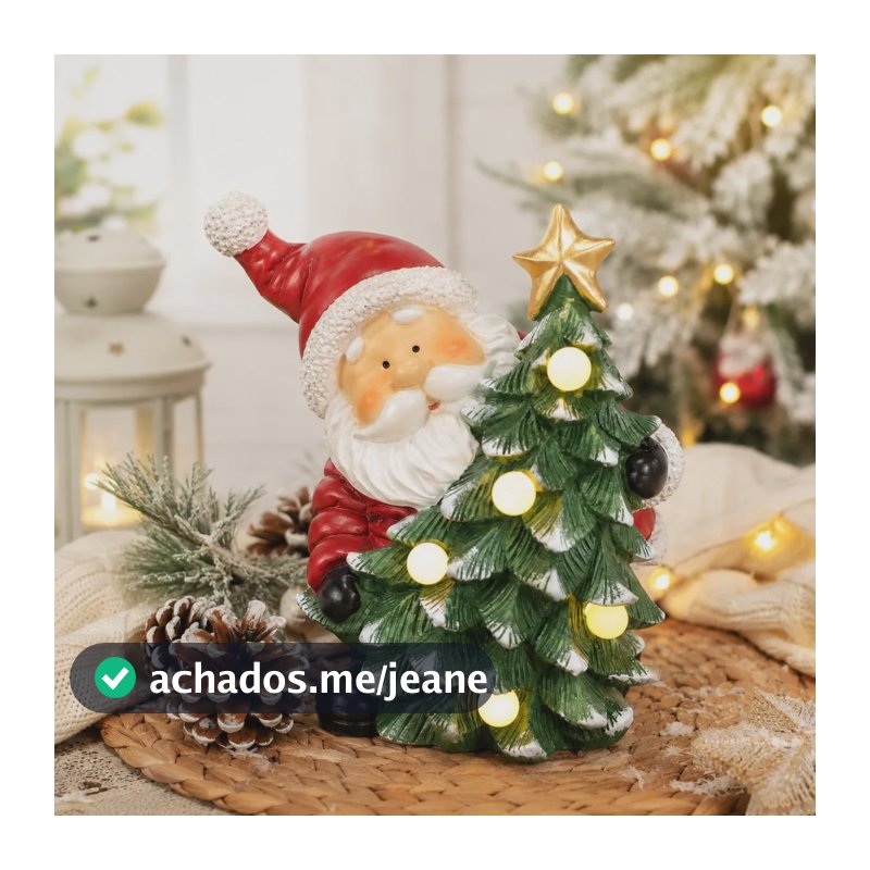 Enfeite Natalino Com Led Iluminado Decoração De Natalina Papai Noel Árvore Papai Noel