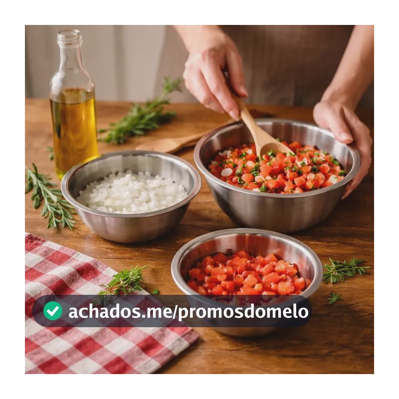 Jogo 3 Tigelas De Inox Multiuso Laradore - 18cm, 20cm E 22cm