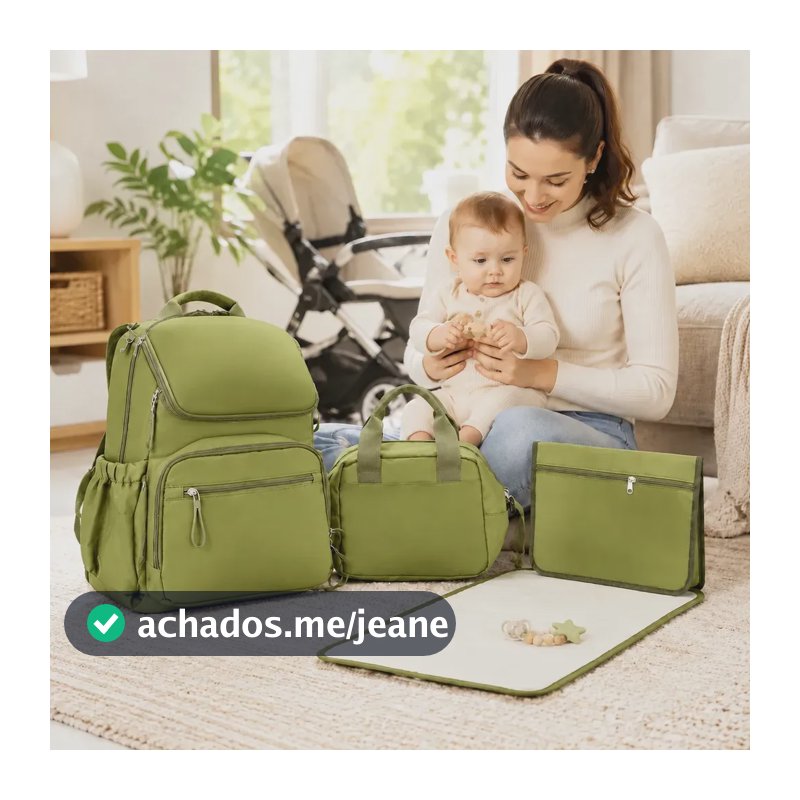 Mochilas para gestantes e bebês Mochila Bolsa Maternidade Térmica Presente Bebê Versão Luxo,bolsa maternidade,saquinho maternidade,verde