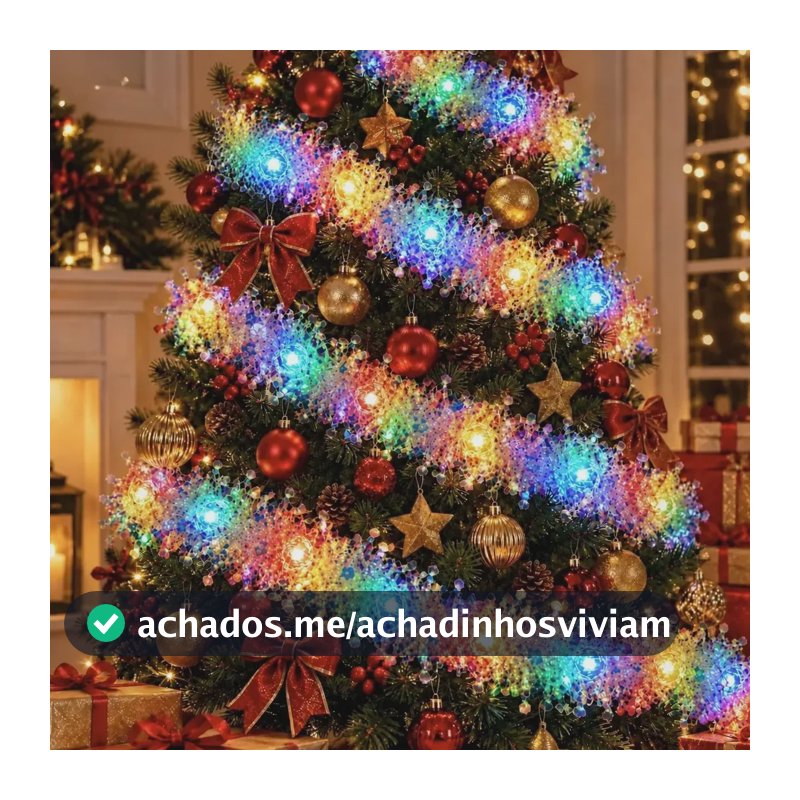 Festão Pisca Pisca Led Natal Flexivel Decoraçao Natalina Luz Colorida 127/220v