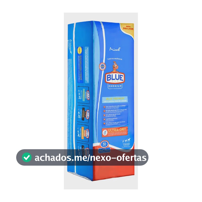 Tapete Higiênico Blue Premium Super Absorvente Para Cães 82x60cm 30 Unidades