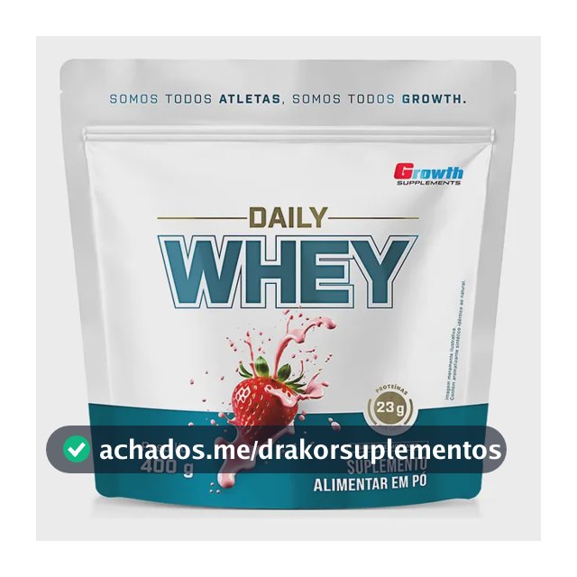 Daily Whey Protein 400g Growth Supplements Morango