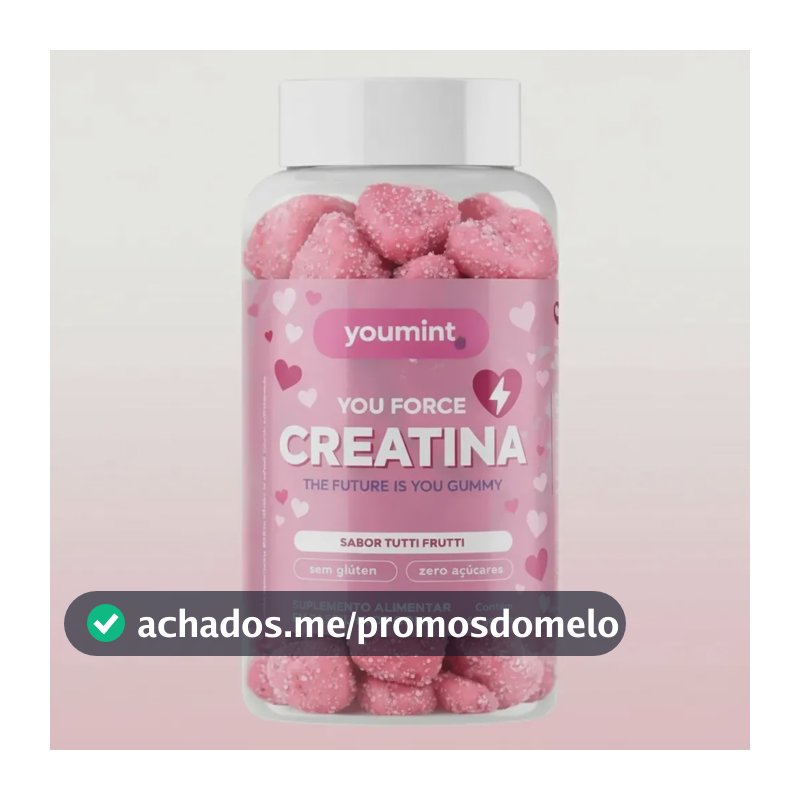 Creatina Gummy YouMint 60 Gomas – 3g por Porção – Zero Açúcares