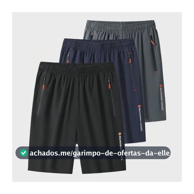 Kit  3 Bermudas Dry Fit De Seda Gelada | Esportivas Premium