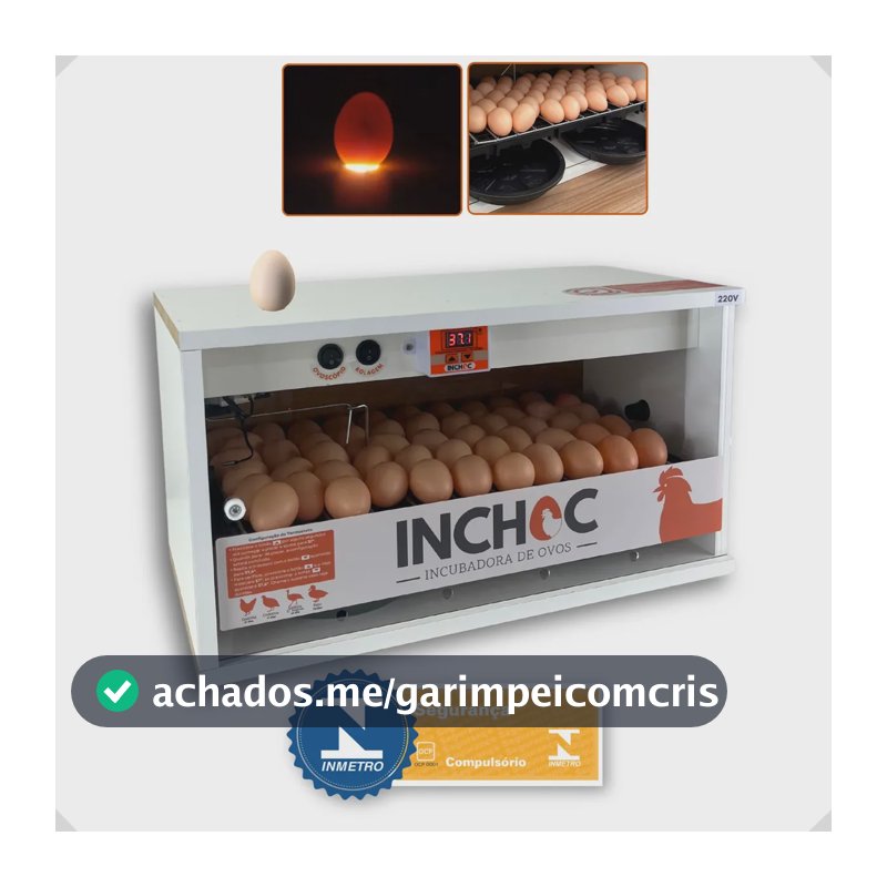 Chocadeira 50 Ovos Galinha Rolagem Automatica + Ovoscopio