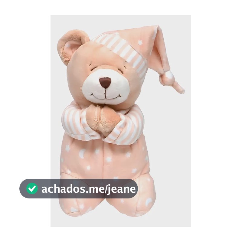 Brinquedo Pelúcia Infantil Ursinho Reza Bege 18056 - Buba