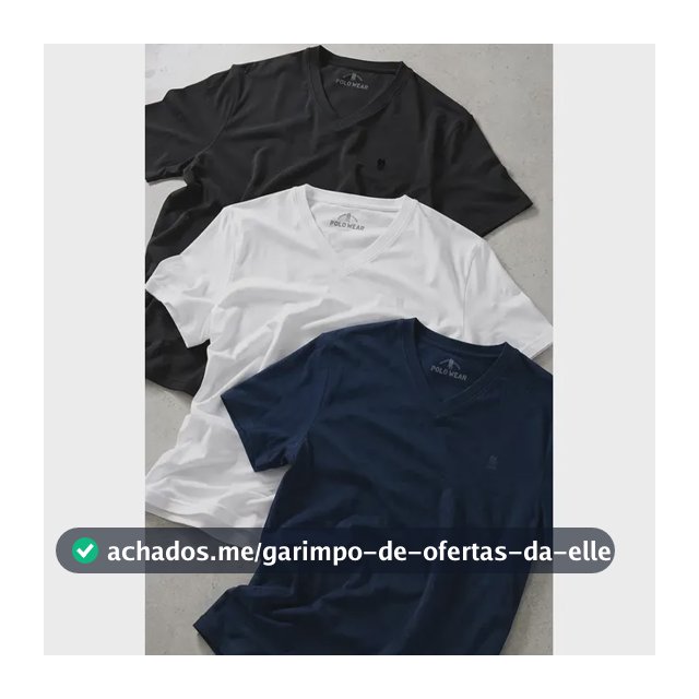 Kit 3 Camisetas Gola V Polo Wear