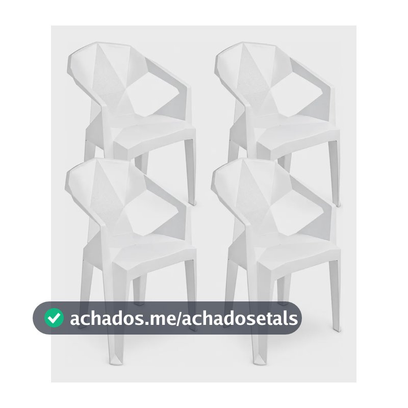 Kit 4 Cadeiras Diamond Branca Sala De Jantar Diamond Branco