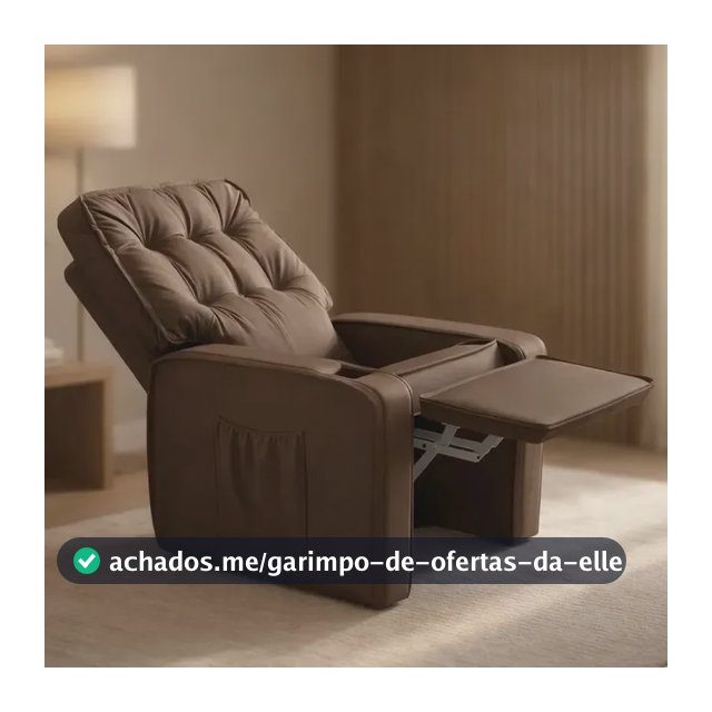 Poltrona Cadeira Lóttus Papai E Mamãe Com Encosto Macio Reclinável E Retrátil Para Sala De Descanso E Amamentação Cor Marrom Liso - JB ESTOFADOS