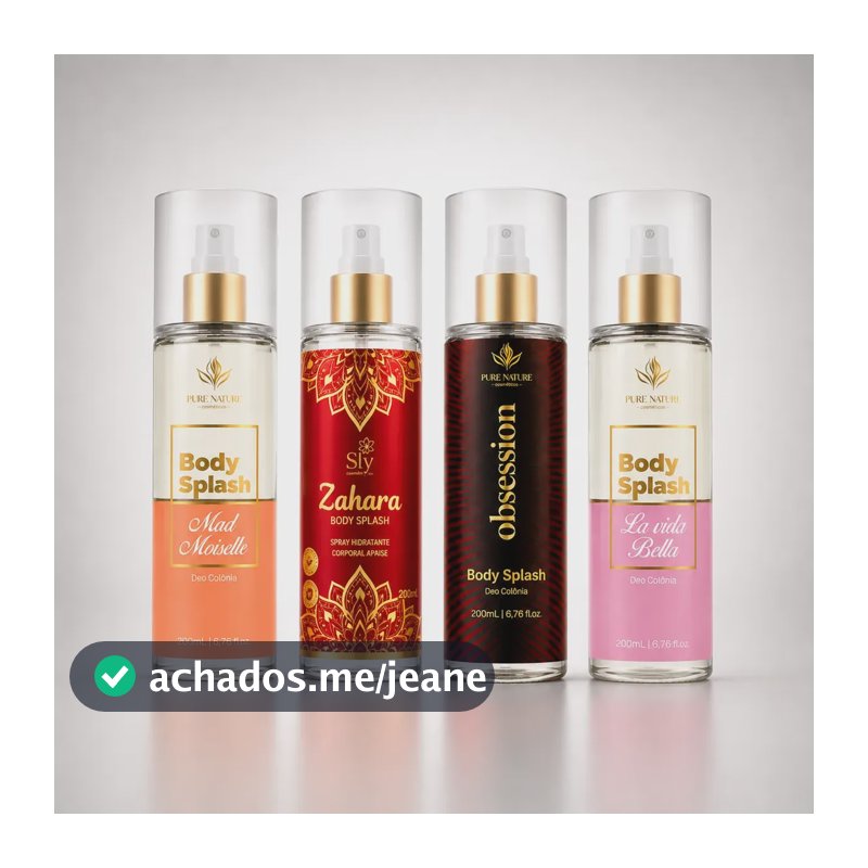 Kit 4 Body Splash Deo Colônia Feminina Premium Uso Diário