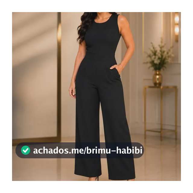 Macacão Social Feminino Elegante Elastex Acinturado