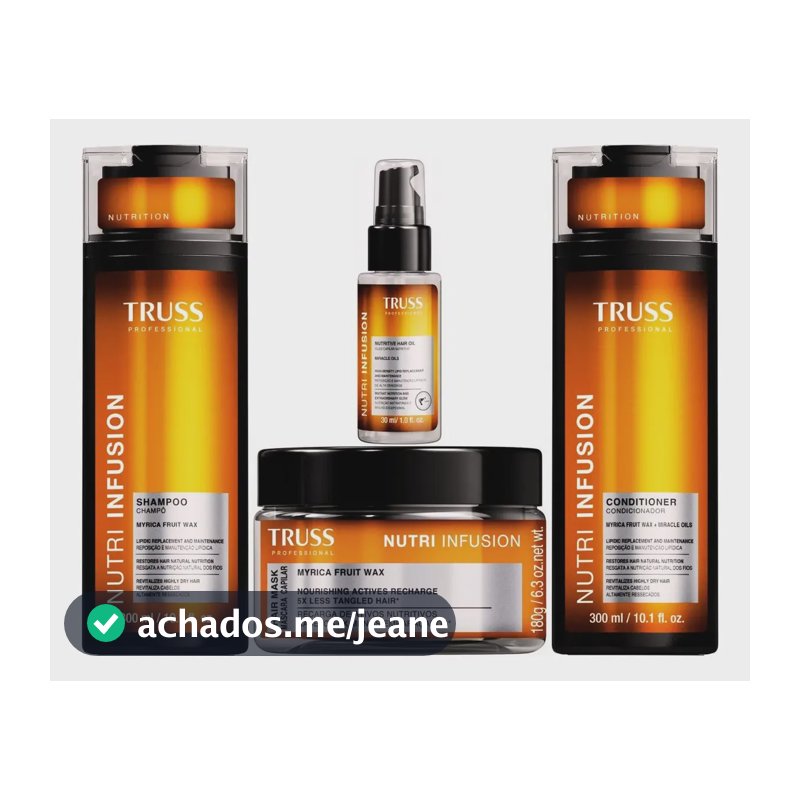 Truss Nutri Infusion Shampoo Condicionador Máscara Oleo 30ml