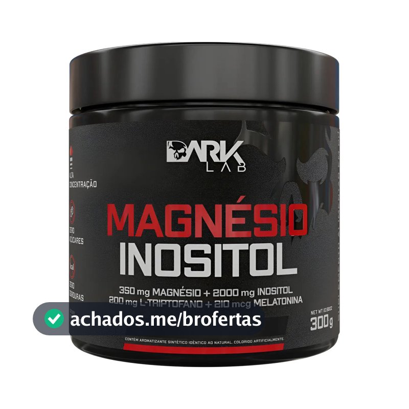 Magnésio E Inositol Taurina Melatonina 300g Dark Lab Maracujá - 50 Doses