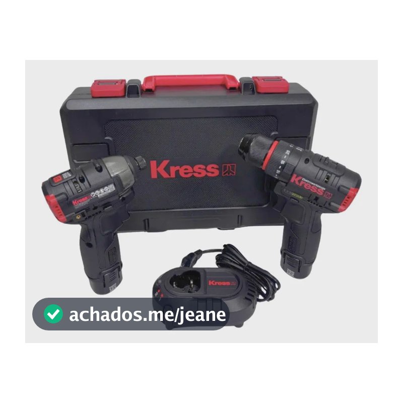 Kit Parafusadeira e Chave de Impacto Brushless Kress 12V 2 Baterias