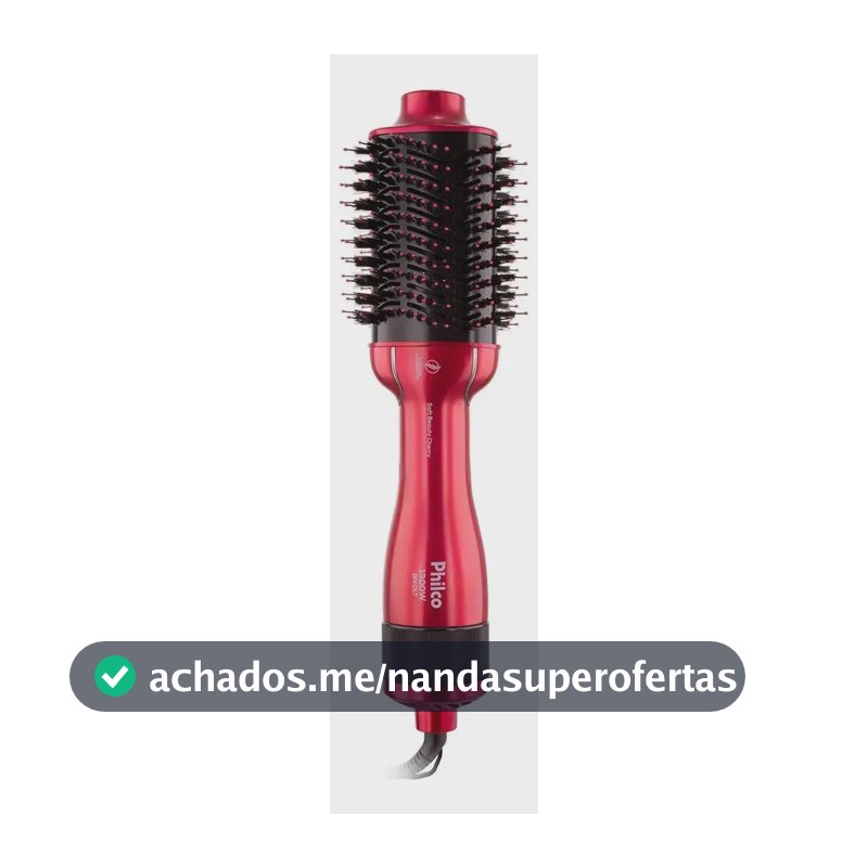 Escova Secadora de Cabelos Soft Beauty Cherry Philco Pec13 1300w 4 em 1 seca, alisa, modela e dá volume