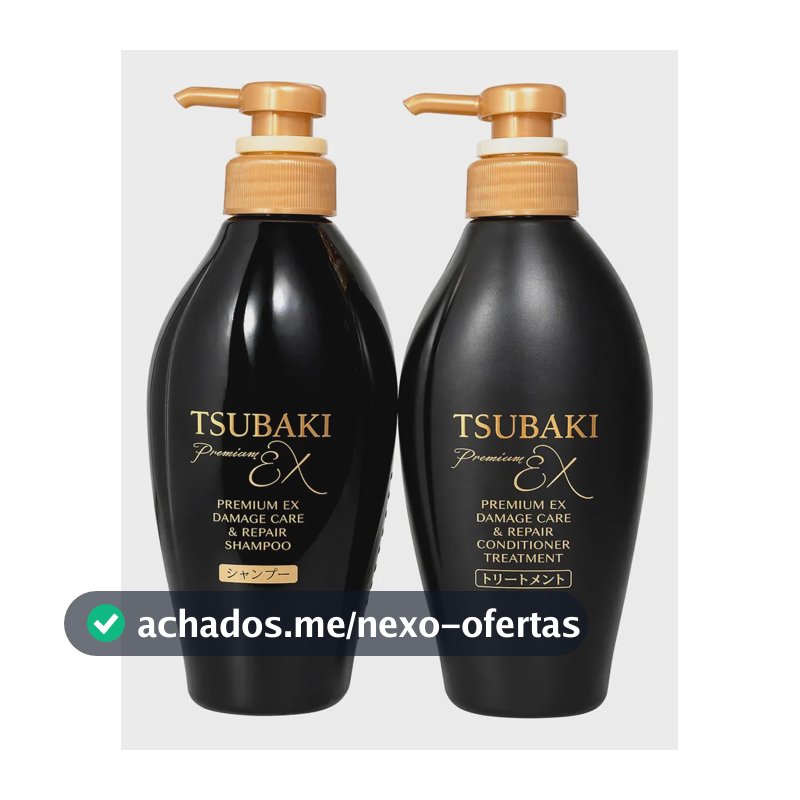 Kit Tratamento Shampoo e Condicionador Premium Ex Intensive Damage Repair 450ml Devolve a Elasticidade dos Fios Tsubaki