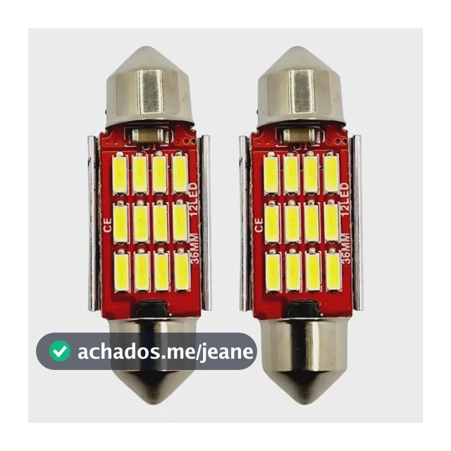 Par Lâmpada Led Carro Torpedo Canbus Canceller Teto 6000k