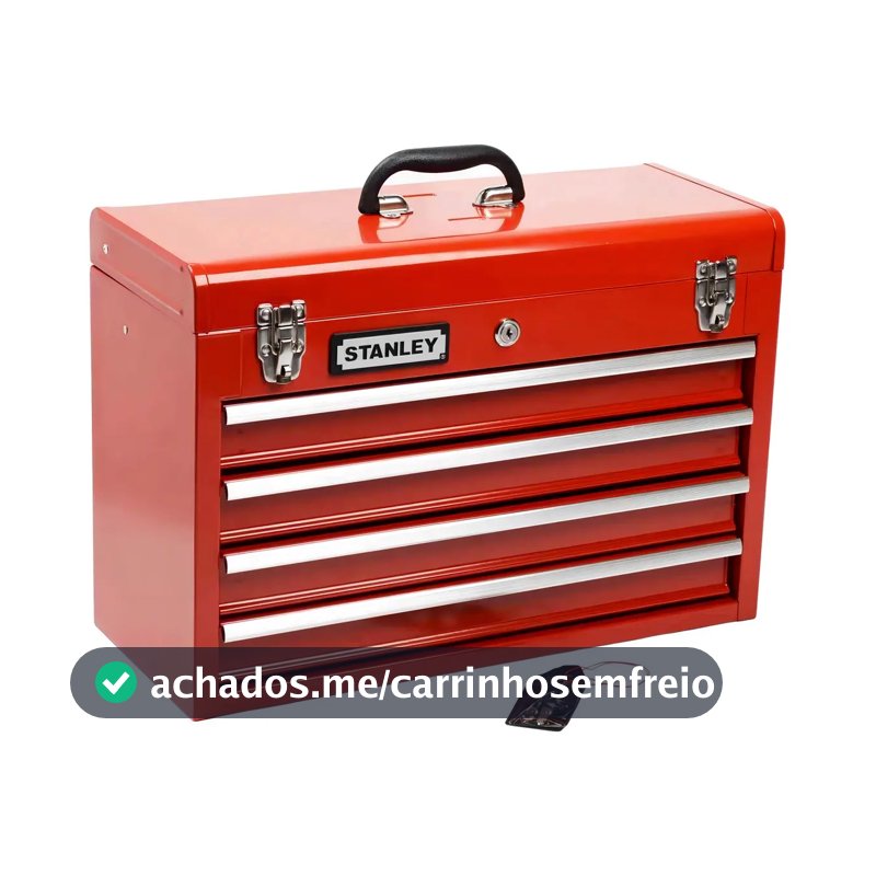Caixa Organizadora de Ferramentas Stanley Modelo 95-604L Vermelha com 4 Gavetas e Bandejas Interna