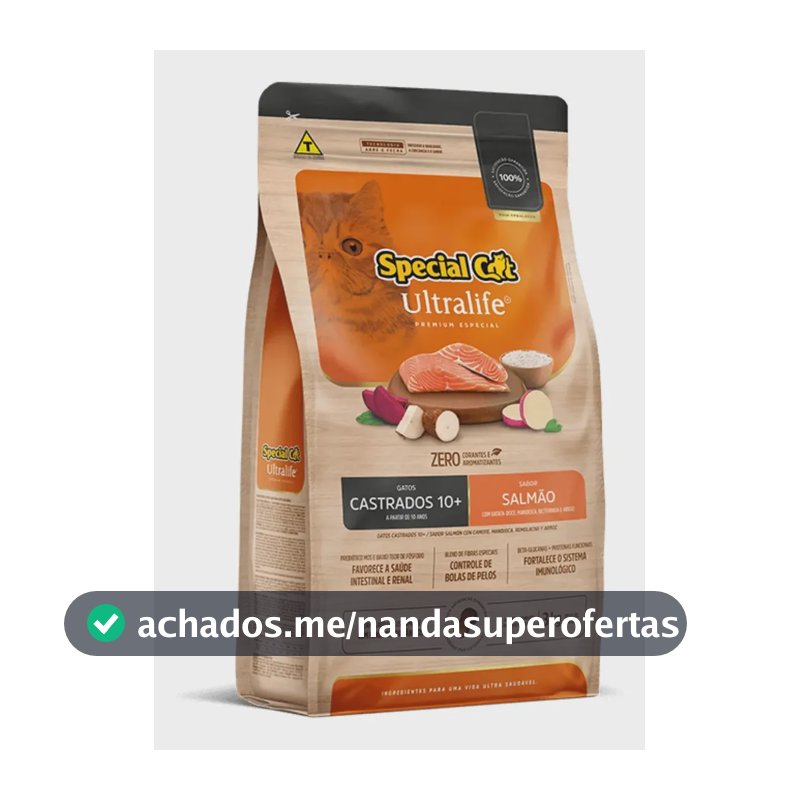 Special Cat Ultralife Castrados Sênior Sabor Salmão 3kg