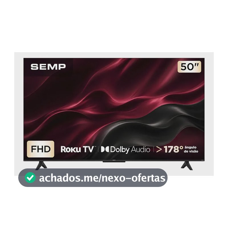 Smart Tv Semp 50 Polegadas Led Full Hd S42r Roku Tv Wi-Fi Dolby Audio Brilho Até 240 Nits 50s42r