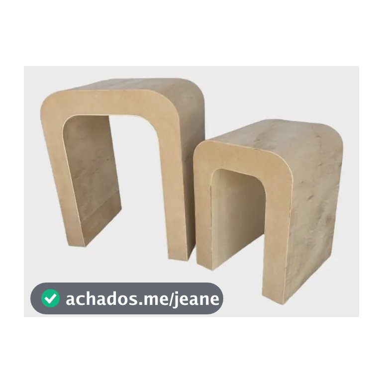 Conjunto 2 Mesa U Decoração De Festa Aniversário Mdf Cru Cáqui Cru Sem Pintura
