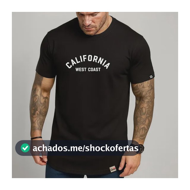Camiseta Algodão Camisa Longline Pintee California Pintee