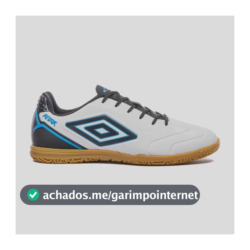 Chuteira Futsal Umbro Masculina Cimento Attak Iii Unisex Branco/preto/cloisonne 39 Br
