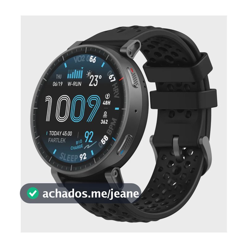 Relógio inteligente Amazfit Active Max Amoled 1,75 Gps 5atm cinza Silicone preto cinza
