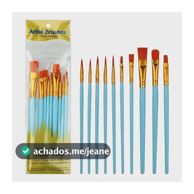 Kit Completo 10 Pincéis Para Arte Acrílica, Óleo E Aquarela