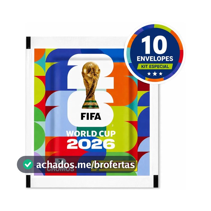 Kit 10 Envelopes Copa Do Mundo 2026 70 figurinhas panini