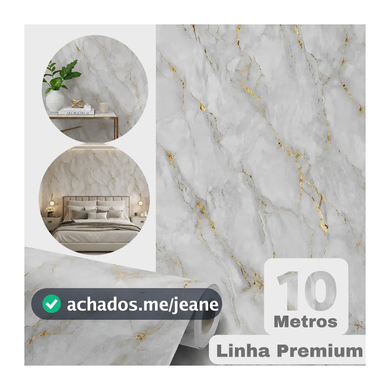 Papel De Parede Mármore Dourado Adesivo Lavável 10 Metros Dourado