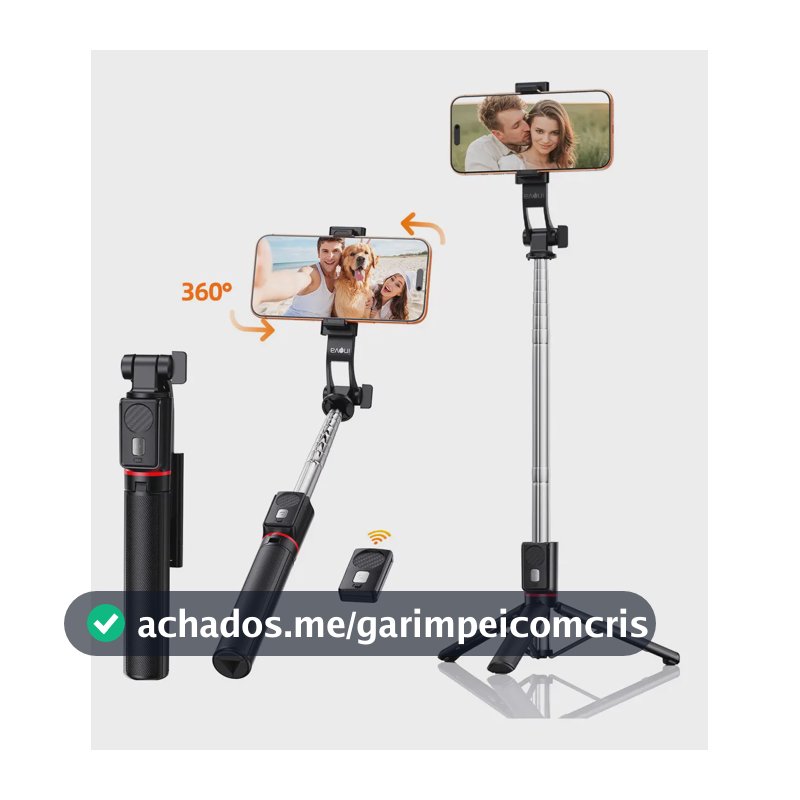 Tripe De Celular E Bastão De Selfie Extensível E Portátil 1.3m 360 ° Rotação Com Controle Remoto Destacável E Suporte Para Celular, Extensível Tripé Selfie Stick, Universal Tripé De Celular Cor Preto