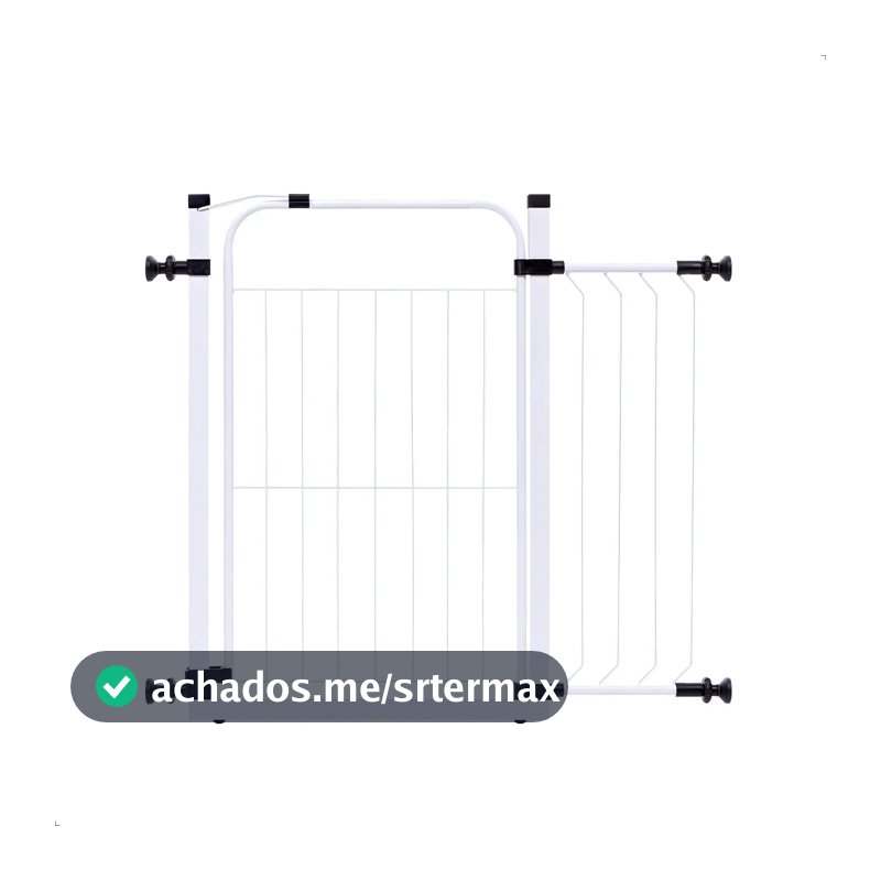 Portão Segurança Branco Pet Útil 89-94cm Aço Trava Pressão