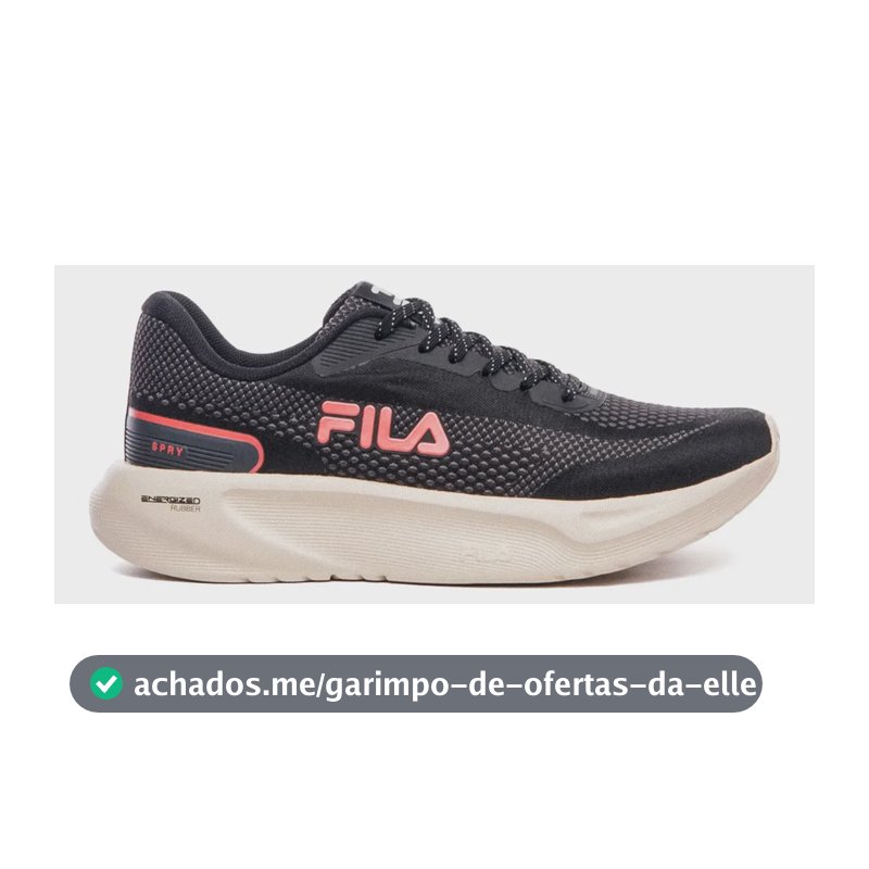 Tênis Fila Spry Feminino Original Academia Confortável Preto/grafite/goiaba 37 Br