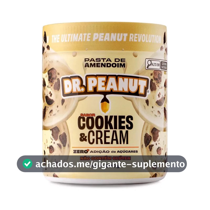 Suplemento em pasta Dr. Peanut Melhor Pasta de Amendoim amentoim cremosa sabor Cookies and cream x 600g