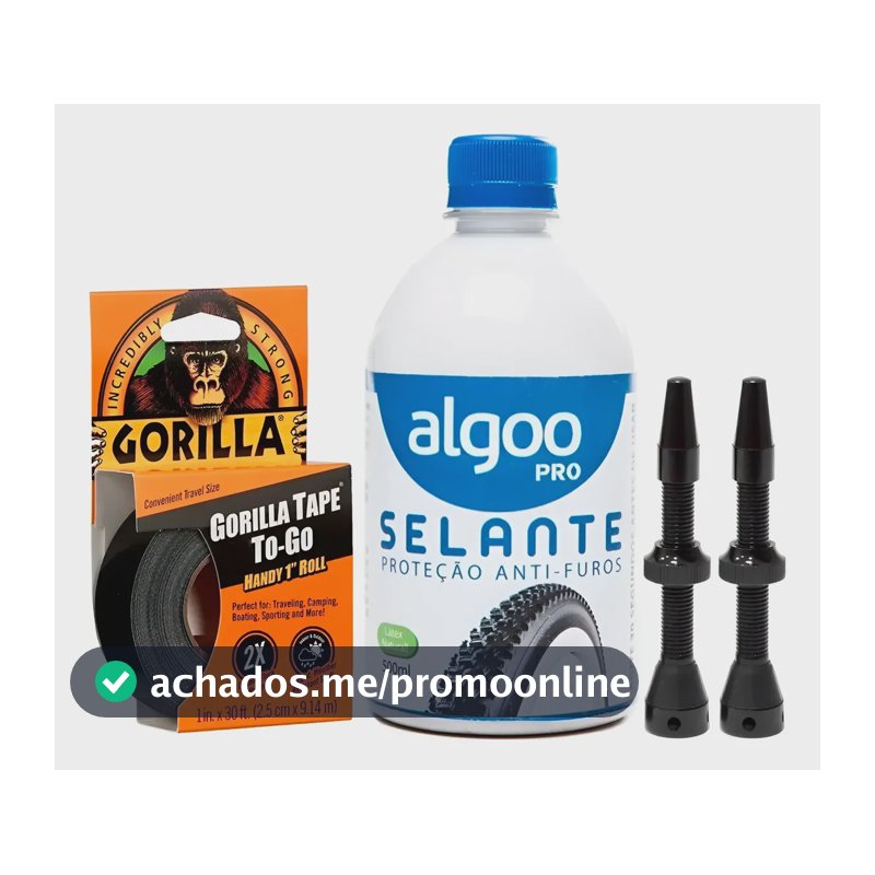 Kit Selante Tubeless Algoo 500ml + Fita Gorilla + Válvulas