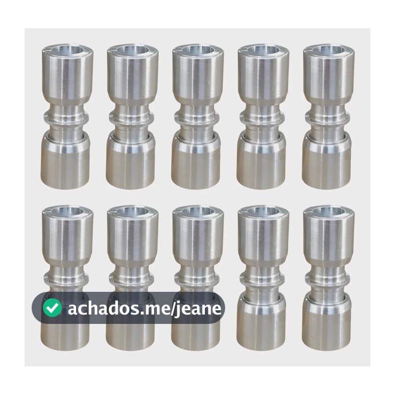 Kit 10 Junção União Lokring Fêmea Tubo 5/16 X 5/16 Aluminío 8mm