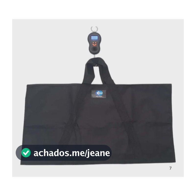 Tapete Pesca Pesar Peixe Pesqueiro Top Fish + Balança Preto Preto