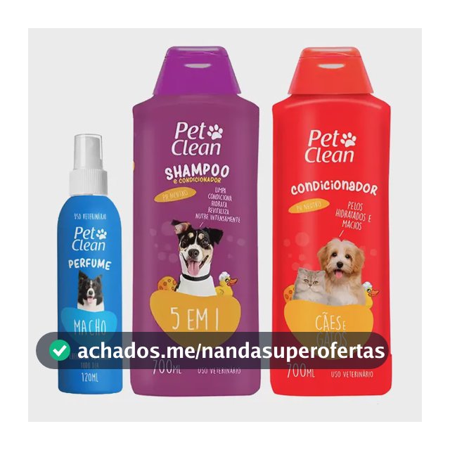 Kit Shampoo 5 Em 1 + Condicionador + Perfume Cães E Gatos