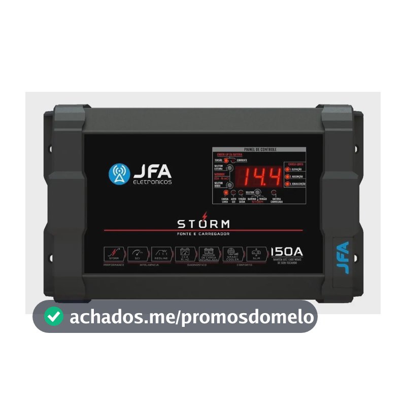 Fonte E Carregador Bateria Bivolt Jfa Storm 150a Digital Cca
