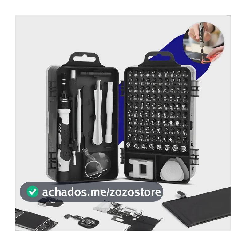 Kit Chave Precisão Profissional 115 Peças Magnético Manutenção Celular Notebook Jogo Compacta Multiuso Compatível Com iPhone Computador Vídeo Game Tablet Philips FendaTorx Y Nixzen