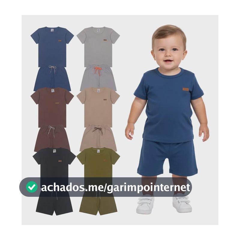 Kit 6 Peças De Roupa Infantil Menino Minimalista De Verão Liso/minimalista 3 Conjuntos 3 [veste 2 Anos]
