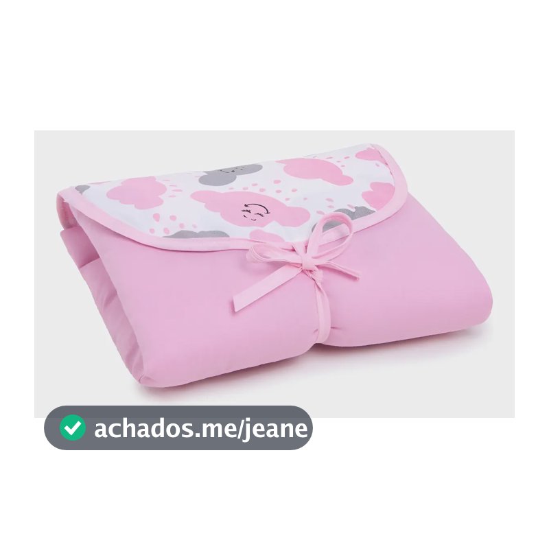 Trocador Portátil Impermeável Acolchoado Enxoval Nuvem Rosa Nuvem Rosa