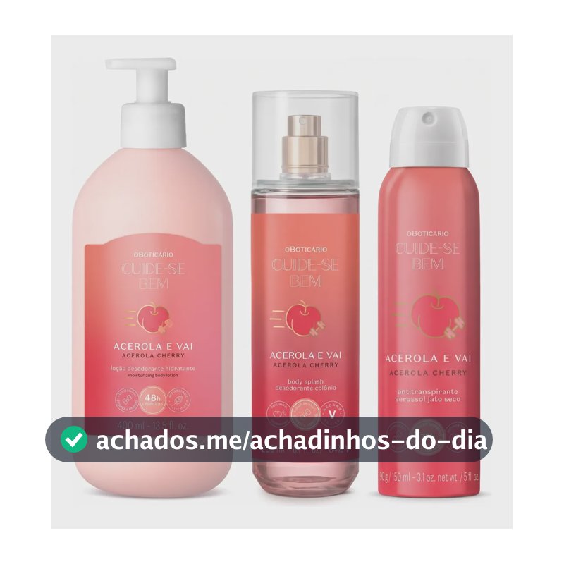 Combo Cuide-se Bem Acerola E Vai: Loção + Splash + Aerossol